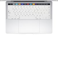 Masino Silicone Keyboard Cover Skin for New MacBook Pro 13" A1706 Model 15"Model A1707 with Touch Bar - Released in Oct. 2016 (Russian Language, White)