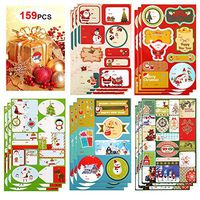 Christmas Gift Tag Stickers (159Count), Konsait Self Adhesive Xmas Presents Gift Labels Holiday Decorative Labels Decals for friends Gift Bags Cards Envelope Xmas Decoration Christmas Party Favor Supplies