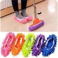 ocharzy House Floor Polishing Dusting Cleaning Foot Socks Shoes Mop Slippers (Assorted Colors)