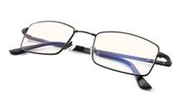 Flexible Bridge Blue Light Filter Glasses for Women Men Reading Computer TV Screen (Gunmetal, 1.25)