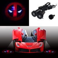 Spoya Deadpool Red Head Symbol Wired CREE 3W LED Car Door Logo Shadow Ghost Light Welcome Courtesy LED Projector Lights
