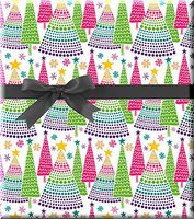 Bright Trees Holiday/Christmas Deluxe- Gift Wrap Wrapping Paper 15ft Roll with Gift Tags