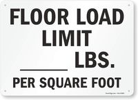 SmartSign "Floor Load Limit _ Lbs. Per Square Foot" Write-On Sign | 10" x 14" Plastic