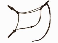 Horse Rope Training Halter - 4 Knot from 1/4" Stiff Polyester Halter Cord - Size Rope Most Trainers Use! (Black with Beige, Standard)