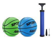 Stylife 5inch Mini Basketball for Kids, Inflatable Ball Environmental Protection Material,Soft and Bouncy,Colors Varied (Green and Blue)