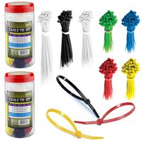 1300 Cable Ties Assortment Colors Size Zip Tie Nylon Wire Hoses Electrical Cords