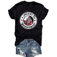 Winsummer Christmas Shirts for Women's Christmas Santa Claws Short Sleeve Round Neck T Shirt Funny Christmas Graphic Tee Tops