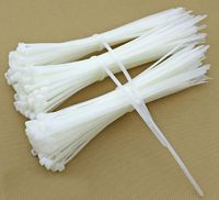 Self-locking Plastic Nylon Cable Ties, Zip Tie Wraps - White (4mm x 200mm - 500pcs)