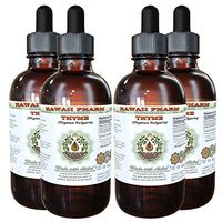 Thyme Alcohol-Free Liquid Extract, Organic Thyme (Thymus Vulgaris) Dried Leaf Glycerite 4x4 oz