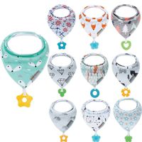 Baby Bandana Drool Bibs and Teething Toys Made with 100% Organic Cotton, Super Absorbent and Soft Unisex (Vuminbox) (10 -Pack Unisex)