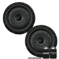 KICKER CVT12 CompVT 12-Inch (300mm) Subwoofer, 4-Ohm Bundle