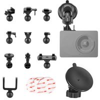 Dash Cam Suction Cup Mount Holder Fit for AUKEY, Crosstour, APEMAN, Byakov, Peztio, YI 2.7", YI Nightscape Etc. with 16 Different Points, 3 x Glue Double Sided Adhesive Tapes, 3 x Wipes(Dry and Wet)