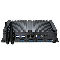 Kingdel Powerful Mini Desktop Computer, Fanless Industrial PC, Intel i5 Dual Core CPU, 8GB RAM, 128GB SSD+1TB HDD, 2xNICs, 4xUSB 3.0, 4xCOM RS232, HD Port, Metal Case, Windows 10 Pro