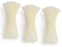 Zip Cable Wire Cord Ties 1000 Piece 8" White Natural 40 lb Heavy Duty PA66 Nylon Plastic