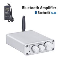 Fosi Audio BT10A - Bluetooth 5.0 Stereo Audio Amplifier Receiver, 2 Channel Class D Mini Hi-Fi Integrated TPA3116 Amp, for Home Speakers 50W x 2, with 19V 4.74A Power Supply - Silver