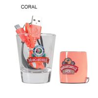 Margaritaville Audio MVASSMS1C Sound Shot - Coral - PLUS Shot Glass