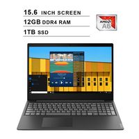 2020 Lenovo IdeaPad S145 15.6-Inch Premium Laptop (AMD A6-9225 up to 3.1GHz, 12GB DDR4 RAM, 1TB M.2 SSD, AMD Radeon R4, WiFi, Bluetooth, HDMI, Webcam, Windows 10 Home, Black)