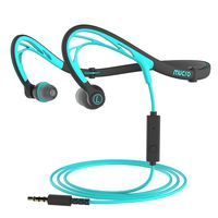 Foldable Wired Running Sports Headphones, Night Neckband in-Ear Stereo Workout Earphones Designed for Jogging Gym Headsets,Blue