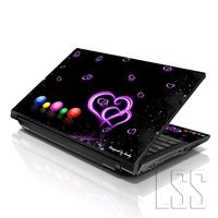 LSS Laptop 15 15.6 Skin Cover with Colorful Hearts Pattern for HP Dell Lenovo Apple Asus Acer Compaq - Fits 13.3" 14" 15.6" 16" (2 Wrist Pads Free)