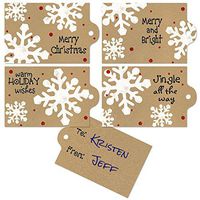 Kraft Snowflakes to/from Gift Tags (Set of 16)