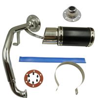 Glixal ATKS-038 GY6 125cc 150cc 7-inch High Performance Racing Exhaust Muffler System 152QMI 157QMJ Scooter Moped ATV Go Kart (Black)