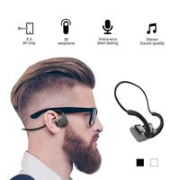 Bluetooth 5.0 R9 Wireless Headphones Bone Conduction Earphone Outdoor Sport Headset with Microphone Handsfree Headsets (White)