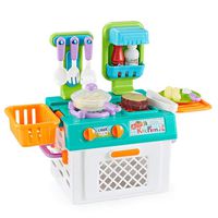 Think Gizmos Play Kitchen Set for Girls & Boys, Portable Pretend Play Cooking Sets for Kids with Colour Changing Cooking Effect Food - Fun Play Sets Gift for Boys & Girls Aged 3 4 5 6