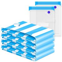 VMSTR Space Saver Bags Vacuum Storage Bags (4 x Medium, 2 x Food Bags) Durable and Reusable Home Storage Compression Bag Save 80% More Storage Space for Blankets, Pillows, Quilts, Etc