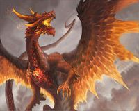 EOBROMD DIY 5D Diamond Painting by Number Kits, Full Drill Embroidery Cross Stitch Arts Craft Canvas Wall Decor - Fire-Breathing Dragon 12 x 16inch