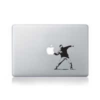 Banksy Throwing Man Vinyl MacBook Decal/Laptop Decal - Fits MacBook Air (11/13), MacBook Pro (13/15), MacBook Pro Retina (13/15) and MacBook Retina (12)