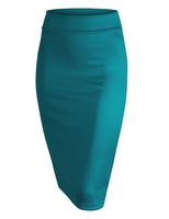 Made By Johnny WB700 Womens Scuba Midi Skirt M Jade