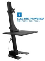 Mount-It! Electric Standing Desk Converter, Motorized Sit Stand Desk with Single Monitor Mount and iPhone/Tablet Slot, Ergonomic Height Adjustable Workstation, Black (MI-7951)