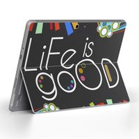 igsticker Ultra Thin Premium Protective Back Stickers Skins Universal Tablet Decal Cover for Microsoft Surface Go (2018) 008927 Colorful　Black　Black