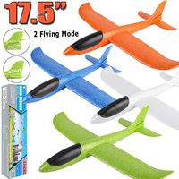 4 Pack Airplane Toys, 17.5" Large Throwing Foam Plane, 2 Flight Mode, Foam Gliders, Flying Aircraft, Birthday for Kids 3 4 5 6 7 8 9 Year Old Boy,Outdoor Sport Game Toys, Party Favors
