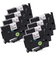 Airmall 8 Pack Compatible TZe-221 9mm 3/8" Inch, Black on White Laminated Label Maker Tape, Compatible with P-Touch PTD210, PTD600, PTD400AD, 26.2 Feet (8M)