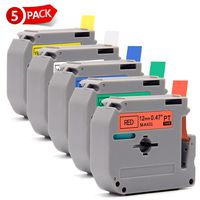 MARKLIFE Equivalent P-Touch M Series Label Tape M231 M431 M531 M631 M731 Compatible with Brother Printer P-Touch Label Maker PT-65 PT-70BM PT-85 PT-M95 PT-90 and More, 0.47 Inch W X26.2ft L, 5 Packs