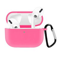 QIENGO Compatible for Airpods Pro Silicone Case Cover with Keychain, Scratchproof & Shockproof Protective Cover Compatible for Airpod Pro/Airpods 3, Front LED Visible