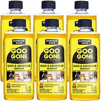 Goo Gone Original - 2 Ounce - Surface Safe Adhesive Remover Safely Removes Stickers Labels Decals Residue Tape Chewing Gum Grease Tar - Pack of 6
