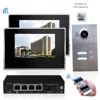 Wi-fi Video Door Phone Video Intercom,7" TFT Wired 1200TVL IP Video Doorbell Intercom System for Apartments,Motion Detection,Night Vision Function,Waterproof,App Control for iOS and Android