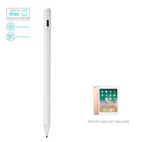 Active Stylus for iPad 6th Gen Pencil with Palm Rejection, EDIVIA Digital Pencil with 1.0mm Plastic Tip Stylus Pen for iPad 6 Gen, White