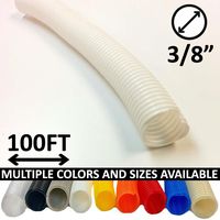 Electriduct 3/8" Split Wire Loom Tubing Polyethylene Flexible Conduit (0.375 Inch ID) - White - 100 Feet