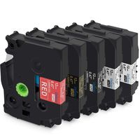 Replace PTouch Label Tape 12mm 0.47 TZe Tape Compatible for Brother TZe-231 TZe-334 TZe-335 TZe-435 0.47" TZe Tape Laminated Work for PT-P700 PTP750W PTH110 26.2 Feet, 4-Color 5-Tapes