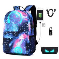 Galaxy Backpack, Anime Luminous Anti-theft Rucksack, Laptop Backpack with USB Charging Port, Unisex 15.6 Inch College Daypack, Starry
