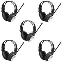 Retekess TR101 Headphones Radio FM Classroom for Testing FM Hearing Protector and Tour Guide Wireless Receiver Mono Stereo Selectable(5 Pack,Black)