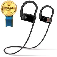 Deegotech Wireless Bluetooth Headphones, Waterproof Sports Earphones for Workout Running Gym, 8 Hours Play Time HD Stereo Wireless Earbuds Built-in CVC 6.0 Noise Cancelling Mic Headphones, Black