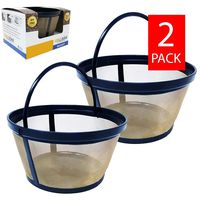GoldTone Reusable 8-12 Cup Basket Filter fits Black & Decker Coffee Machines and Brewers. Replaces your Black+Decker Reusable Coffee Filter and Permanent Black & Decker Coffee Basket Filter (2 Pack)