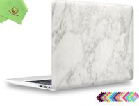 UESWILL MacBook Pro 13 inch Case 2019 2018 2017 2016, Marble Pattern Smooth Matte Hard Case for MacBook Pro 13 inch, 2/4 Thunderbolt 3 Ports (USB-C), Model A2159/A1989/A1706/A1708, White