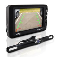 Wireless Rear View Backup Camera - 4.3" LCD Monitor Built-in Distance Scale Lines Parking/Reverse Assist w/Adjustable Slim Bar Cam Marine Grade Waterproof Night Vision LEDs - Pyle PLCM4375WIR_0