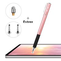Stylus Pens for Touch Screens, LezGo 2-in-1 Universal Disc Stylus for iPad, iPhone and All Other Capacitive Cellphones, Tablets, Laptops Bundle with 3 Replacement Tips (Pink)