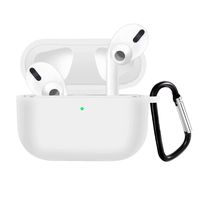 QIENGO Compatible for Airpods Pro Silicone Case Cover with Keychain, Scratchproof & Shockproof Protective Cover Compatible for Airpod Pro/Airpods 3, Front LED Visible